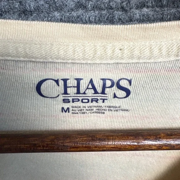 Chaps Sport Women Medium Multi Color Striped Southwestern Long Sleeve Cotton Top - Picture 2 of 4